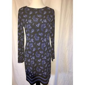 Michael Kors blue pattern shift dress